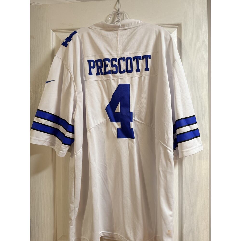 Dallas Cowboys Dak Prescott NFL Jersey, XXL Size - White/Blue - NWOT